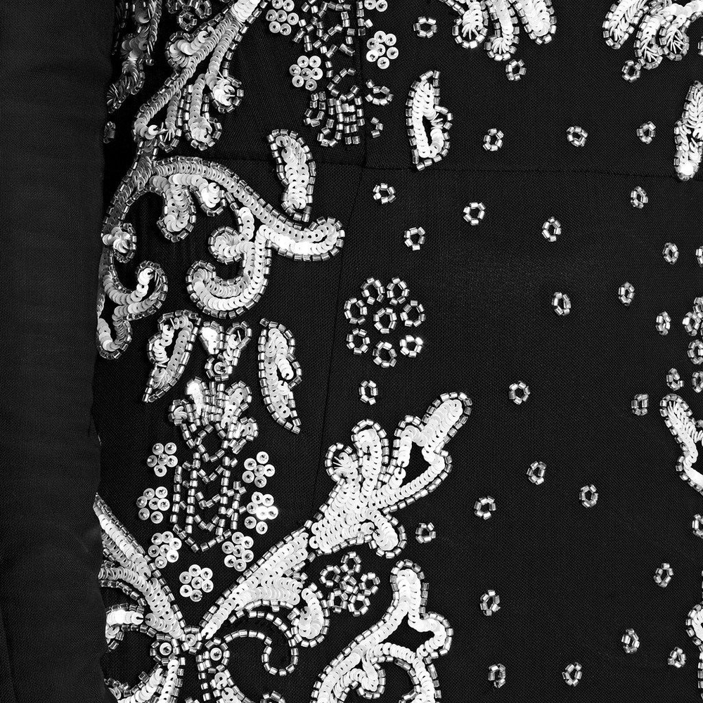 French Connection BEADED SEQUIN MAXI DRESS GOWN - Picture 7 of 8